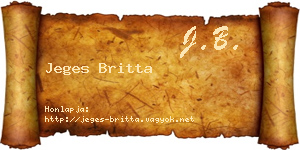 Jeges Britta névjegykártya
